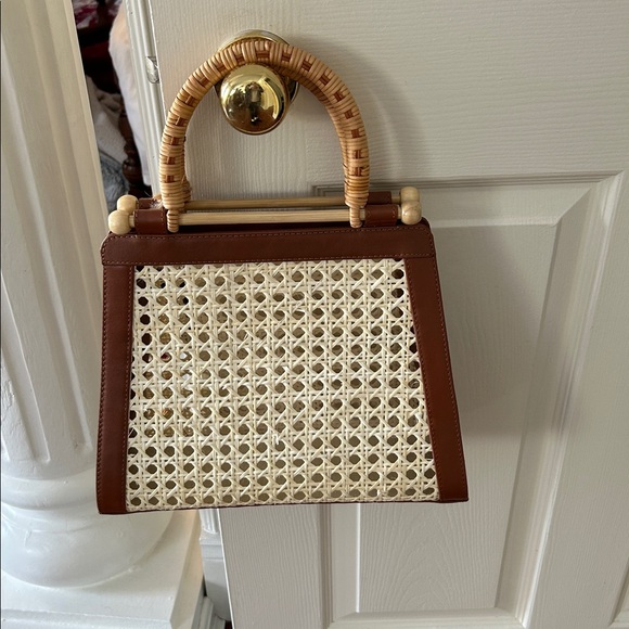 Brown and Cream Woven Handbag - Picture 3 of 4